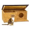 QLS OSB Cat House with Removable Roof, 59 x 37 cm, Brown view 1