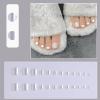 Viugex 24-Piece Short Square Aurora White Press-On Toenails view 2