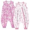 Unnivoll Baby Sleeping Bag with Feet, 1.0 TOG, 2-Pack, Cotton, 100 cm, Purple Leaf view 1