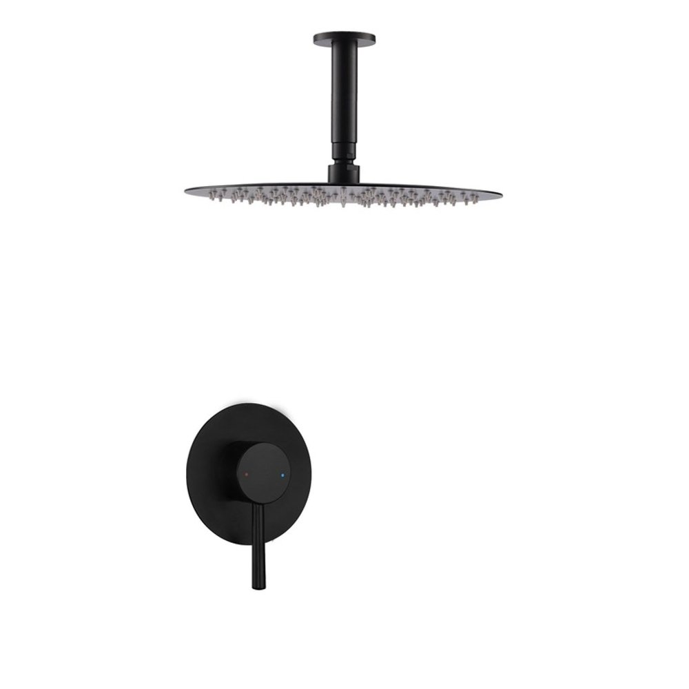 QTYQWC Concealed Wall Shower with 8-Inch Copper Overhead Spray
