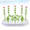 GALPADA Flower-Shaped Baby Bottle Drying Rack, Durable Eco-Friendly PP, Non-Slip Base, Grass Green view 3
