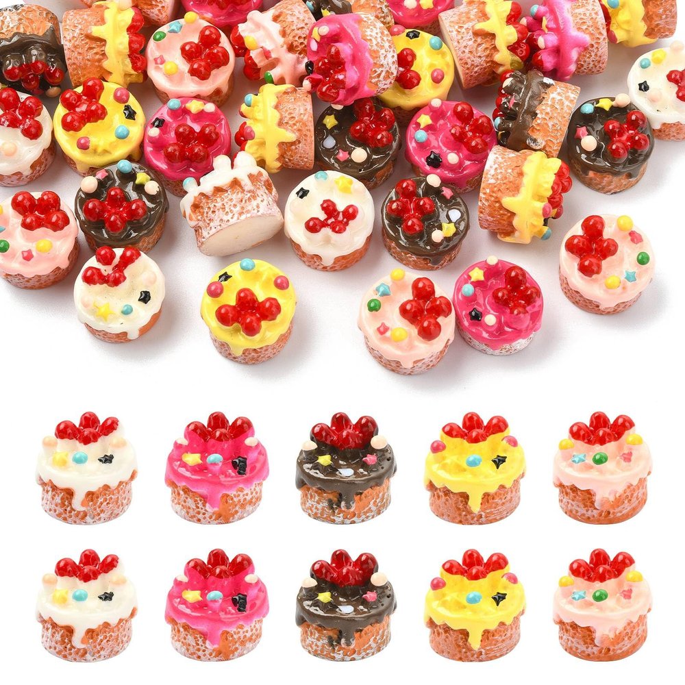 DanLingJewelry 40-Piece 3D Imitation Strawberry Cake Decorations
