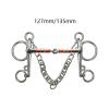 MMYUAK Horse Bit for Training, Snaffle Bit with Curb Chain, 135 mm view 4
