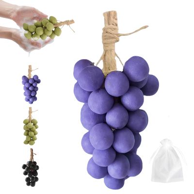 Grape Soap on a Rope, Handmade Grape-Shaped Soap for Face and Body