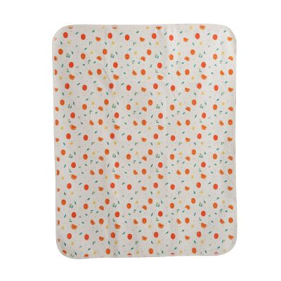 Fictory Waterproof Changing Pad, Washable Cotton, Breathable, 80 x 100 cm, Sweet Orange
