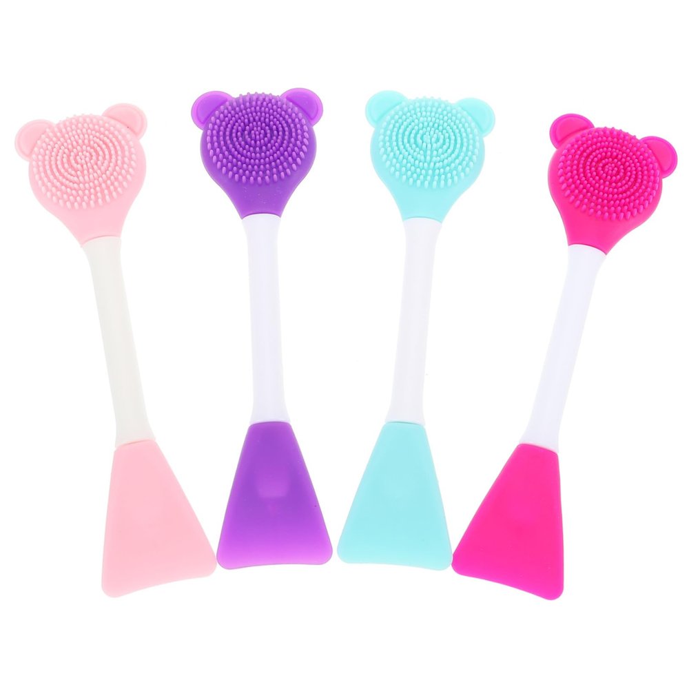 Silicone Facial Brushes, 4-Piece Double-Sided Set for Women