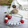 LIYLID Personalized Pacifier Clip with Name and Fire Truck for Boys or Girls | Baby Gift | Pacifier Holder | Various Designs | Includes Gift Pouch view 2