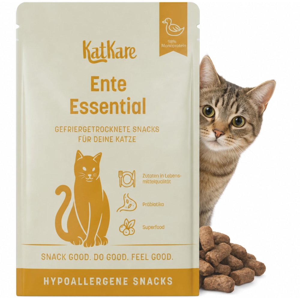 KatKare Hypoallergenic Freeze-Dried Cat Treats for Sensitive Cats - Duck Essential - 30g