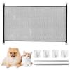 No-Drill Door Safety Gate, 110 x 72 cm, Dog, Stair, and Pet Gate, Black, with 4 Hooks and 2 Rods view 1