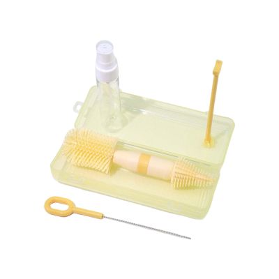 Reusable Baby Bottle Brush Set with Detachable Head and Organizer Case