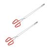 Stainless Steel and Plastic Litter Grabbers, 2-Piece Set, Red Clamps view 1