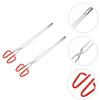 Stainless Steel and Plastic Litter Grabbers, 2-Piece Set, Red Clamps view 2