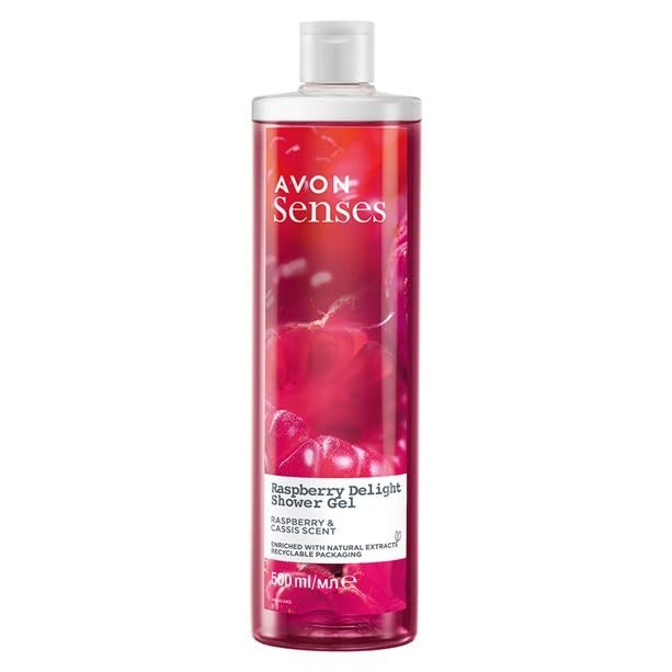 Avon Senses Raspberry Delight Shower Gel for Women, 500 ml