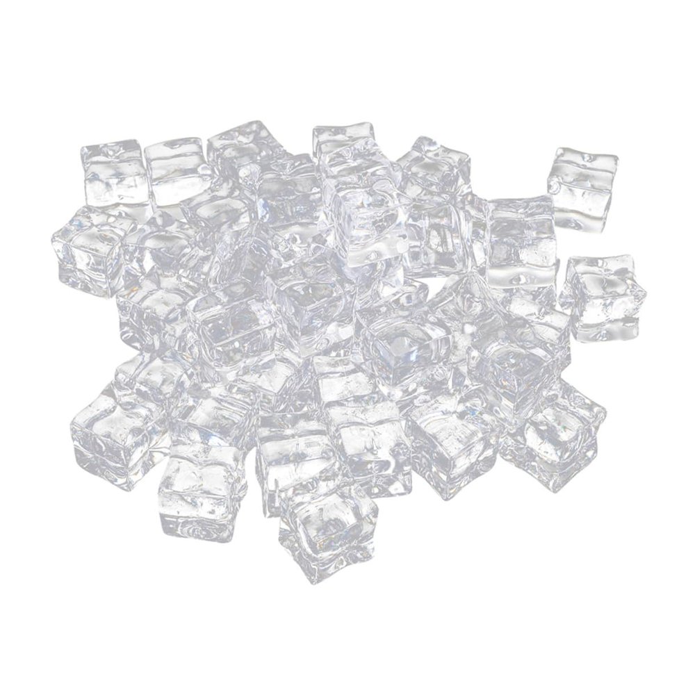 VICASKY Transparent Acrylic Ice Cubes, 50 Pieces, for Photo Props