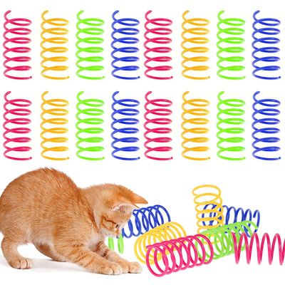 BOBASH 16-Piece Cat Toy Colorful Spiral Toy