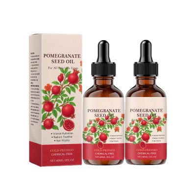 Organic Pomegranate Seed Oil - Cold-Pressed Pomegranate Oil for Skin and Hair Care, Improves Facial and Body Skin Elasticity, Natural Extract - 60 ml (2)