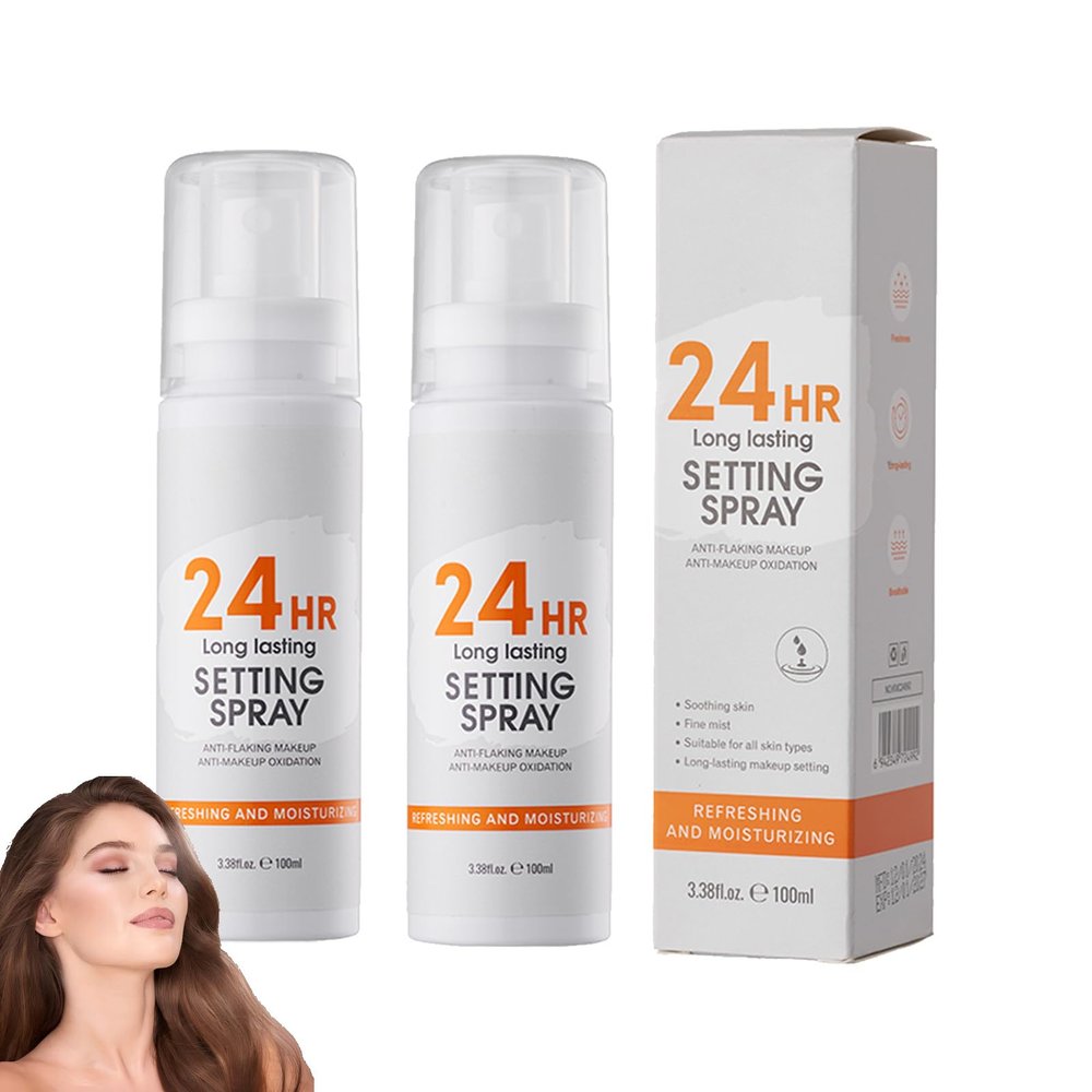 Moisturizing Makeup Setting Spray, 2 x 100 mL, Lightweight Fine Mist, 24-Hour Wear