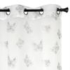 Atout Ciel Embroidered Butterfly Curtain with Grommets, 140 x 240 cm, White/Gray view 3