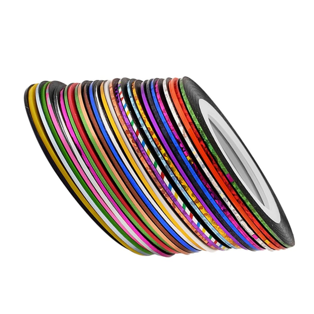 1 mm Nail Striping Tape, 30 Rolls for Manicures and Home Use