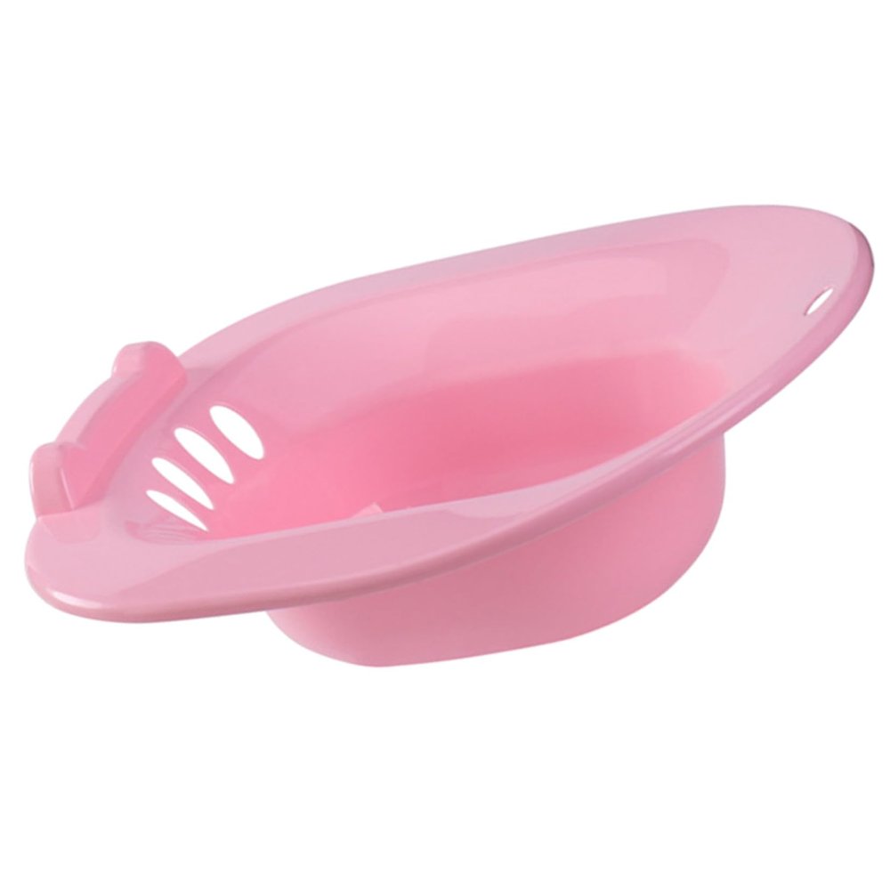 Pink Plastic Sitz Bath for Postpartum Care and Pregnancy