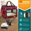 TRESKO Foldable Dog Carrier with Lick Mat, Spatula & Reflectors, M, 61 x 42 x 42 cm view 2