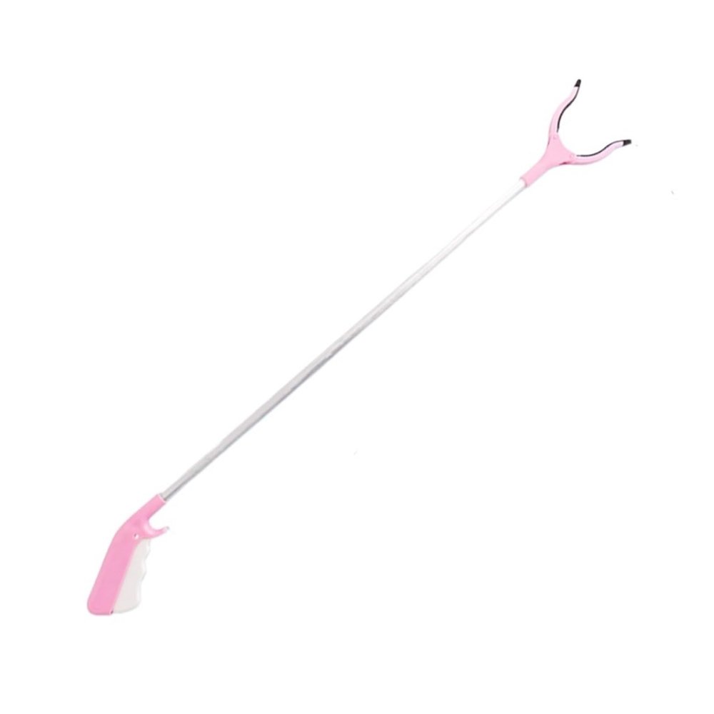 GOOPEEG Trash Picker Tongs, Garden Reacher Grabber Tool, Pink