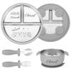 Personalized Baby Plate with Suction Base, Stainless Steel Plate with Name view 1