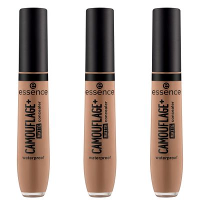 essence CAMOUFLAGE+ MATTE Concealer, No. 190 Nude, Long-Lasting, Mattifying, Full Coverage, Vegan, Oil-Free, 3-Pack (3 x 8 ml)