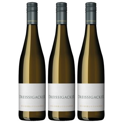 Dreissigacker Pinot Blanc White Wine, Dry, Organic, Germany, incl. FeinWert E-Book (3 x 0.75 L)
