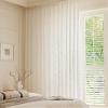 Stfery 2-Piece White Sheer Jacquard Floral Curtains, 96 W x 138 H cm Each view 1