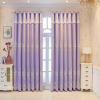 Stfery 2-Piece Purple Blackout Curtains, Opaque Double-Layer Lace with Embroidered Floral Pattern, 54 x 108 in view 1