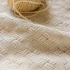 Stfery 2-Piece Curtain Set, White/Beige, Semi-Sheer Cotton Gauze, Japanese Waffle Texture, 132 × 183 cm Each view 4