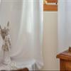Stfery White Semi-Sheer Grommet Curtains, 2-Piece Set, Français Jacquard, Solid Color, 132 W x 138 H cm view 1