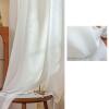 Stfery White Semi-Sheer Grommet Curtains, 2-Piece Set, Français Jacquard, Solid Color, 132 W x 138 H cm view 4
