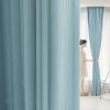 Stfery 2-Piece Blue Blackout Chenille Curtain Set with Grommets, 107 W x 138 H cm Each view 1