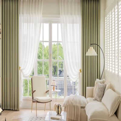 Stfery 2-Piece Blackout Chenille Curtains, Matcha Green, 137 W x 244 H cm Each