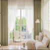 Stfery 2-Piece Blackout Chenille Curtains, Matcha Green, 137 W x 244 H cm Each view 1