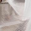 Stfery 2-Piece White Semi-Sheer Curtains for Kids' Room, Striped Sheer Decorative Panels, 86 W x 115 H cm Each view 2