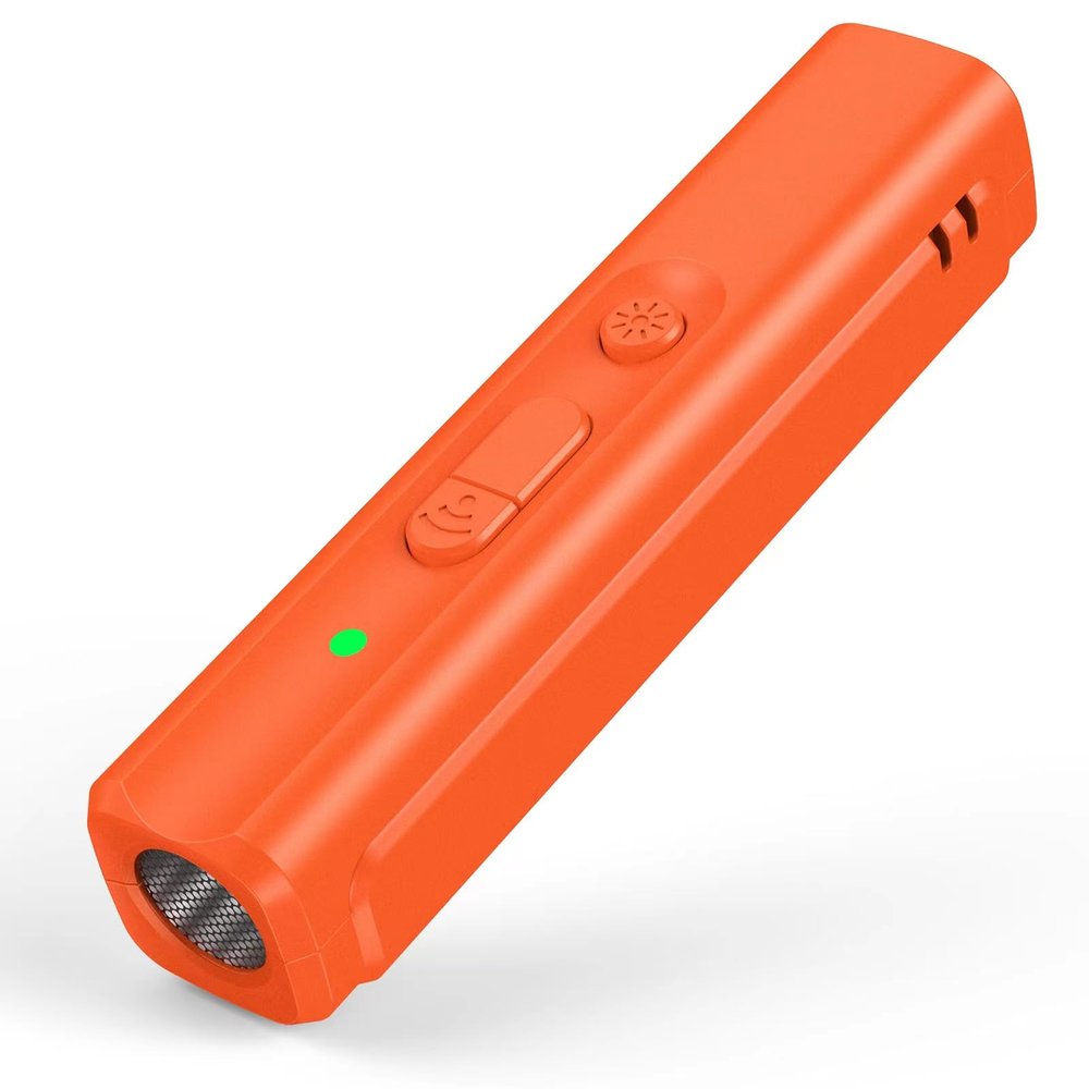 Matybobe Ultrasonic Dog Deterrent, USB Rechargeable, Portable Dog Trainer with LED Indicator and Lanyard, Orange