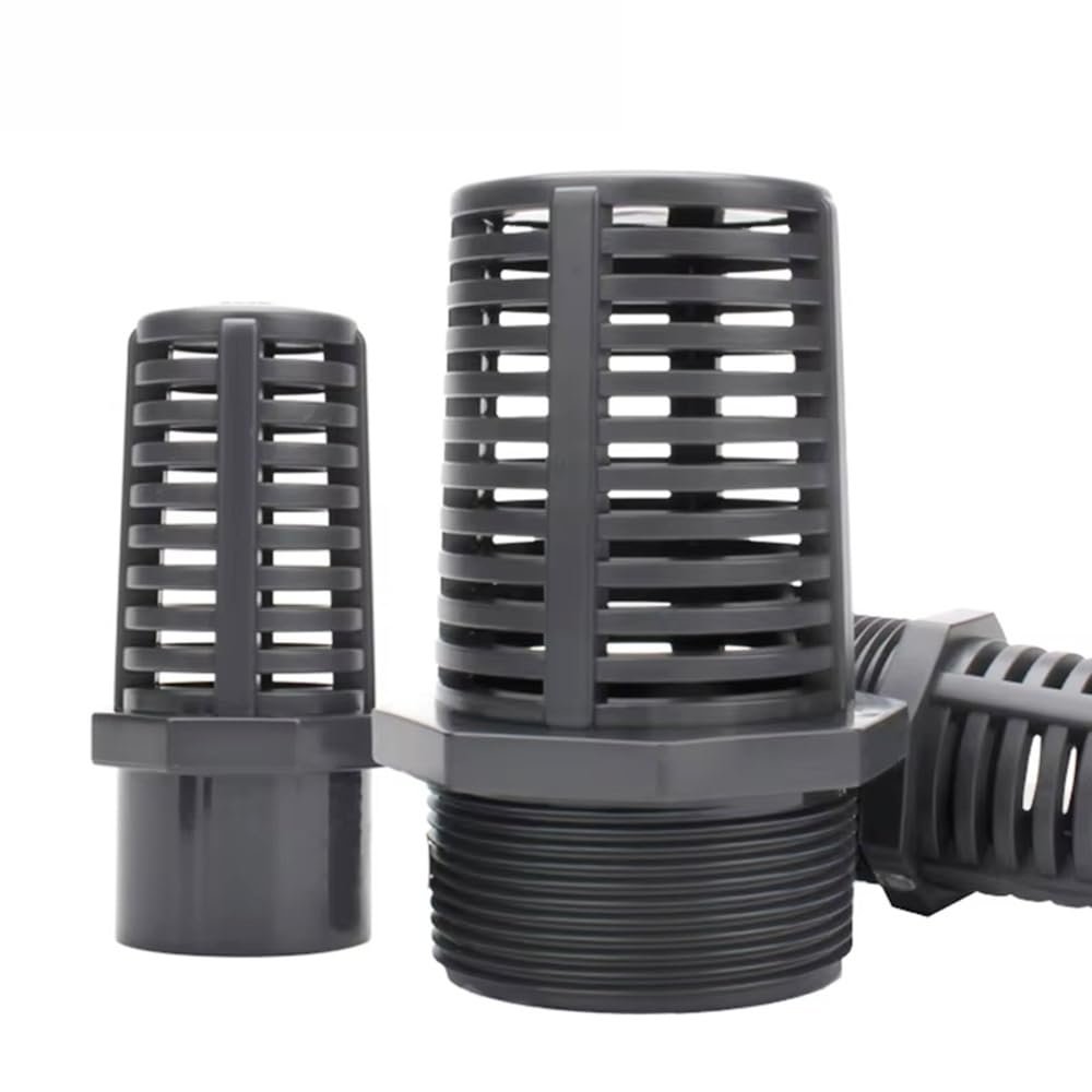 DYETEE Aquarium Pump Filter Strainer, 1-Piece UPVC Water Inlet Screen with PVC Pipe Cap, 2 Male Threads