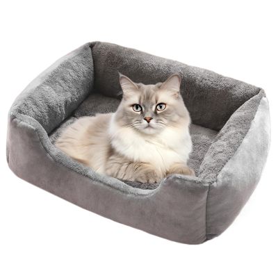 Plush Dog Sofa for Puppies, Non-Slip Base, Heated Sofa for Small Dogs
