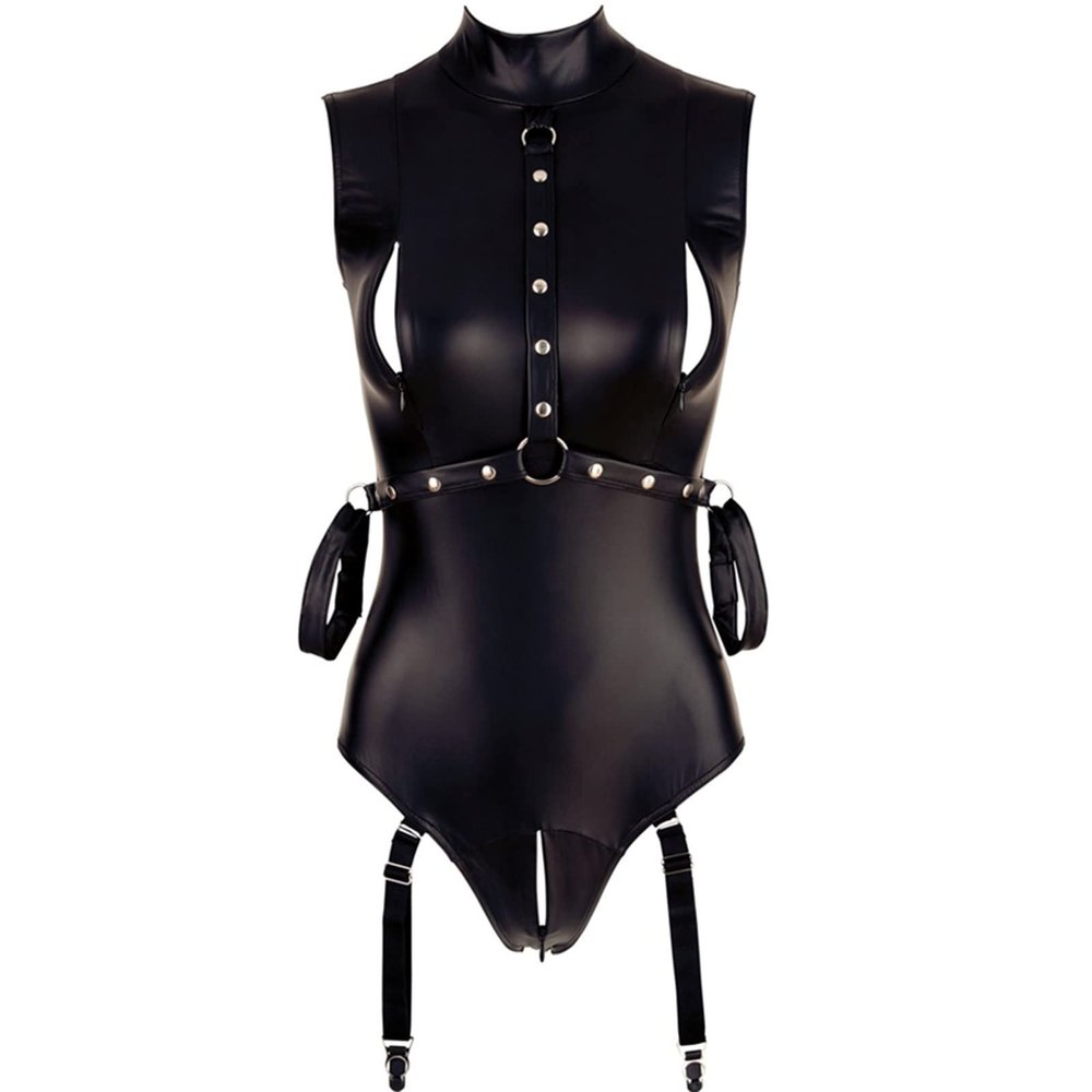 EQWIGKEIT Women's Sexy Wetlook Lingerie Bodysuit