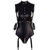 EQWIGKEIT Women's Sexy Wetlook Lingerie Bodysuit view 1