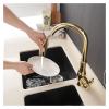 Gold Kitchen Faucet with Swivel Spout, Brushed Finish view 2