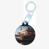 Pirate Tavern Personalized Round Pet Tag, Sky Blue, Size M view 1