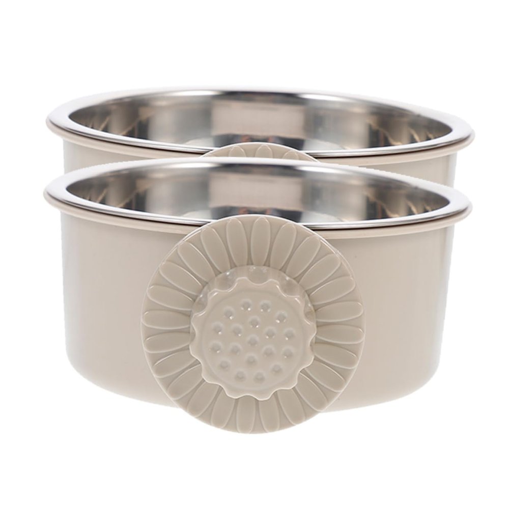COLLBATH 2-Piece Stainless Steel Hanging Bowls for Dogs and Cats