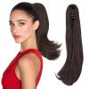 Silk-co Wavy Clip-On Ponytail, Long Curly Synthetic Hair Extension, Chocolate Brown, 40 cm view 1