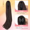 Silk-co Wavy Clip-On Ponytail, Long Curly Synthetic Hair Extension, Chocolate Brown, 40 cm view 4