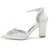 Gycdwjh 3.35-Inch Rhinestone Satin Pumps for Women, Black, EU 40 view 3
