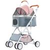 Foldable Pet Stroller with Removable Cabin, Folding Canopy and 360° Wheels view 1